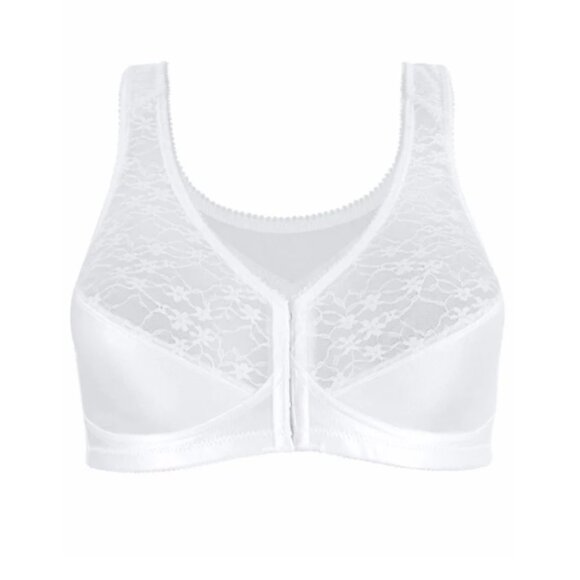 Exquisite Form FULLY® Front Close Wirefree Posture Bra with Lace 36B White - Picture 13 of 13